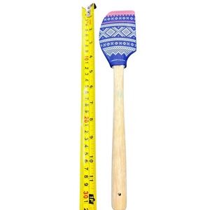 Marius by Cocca Silicone‎ Spatula Wooden Handle Fair Isle Nordic Pattern Norway
